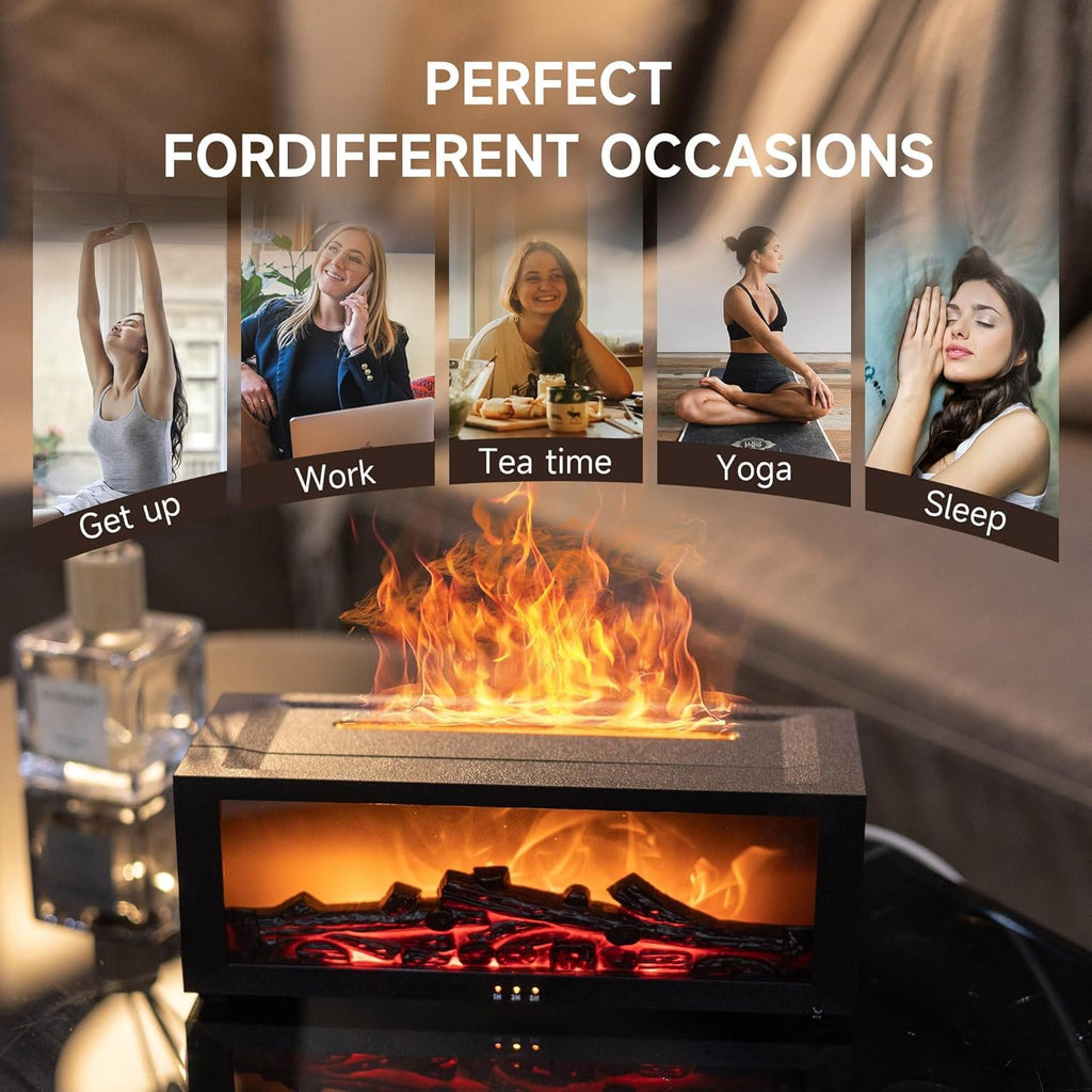 Colorful Fireplace Flame Humidifier Aromatherapy Diffuser