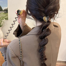 Load image into Gallery viewer, 4 PCS - Heart Shaped Straight Telephone Cord Ponytail Holder