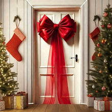 Load image into Gallery viewer, Christmas Door Bow Ribbon Decoration