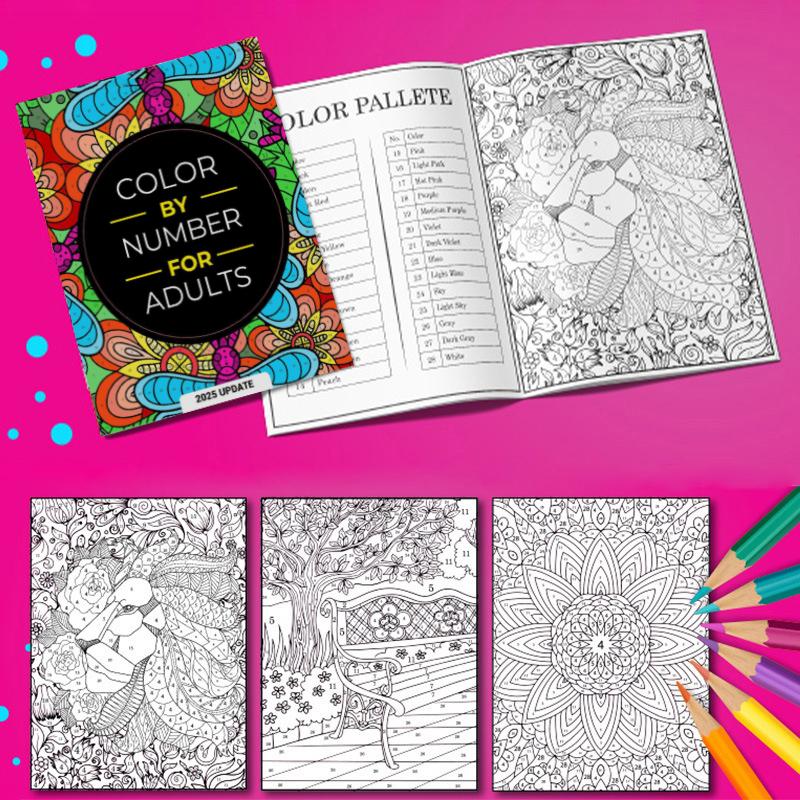 Color By Number Coloring Book for Adults