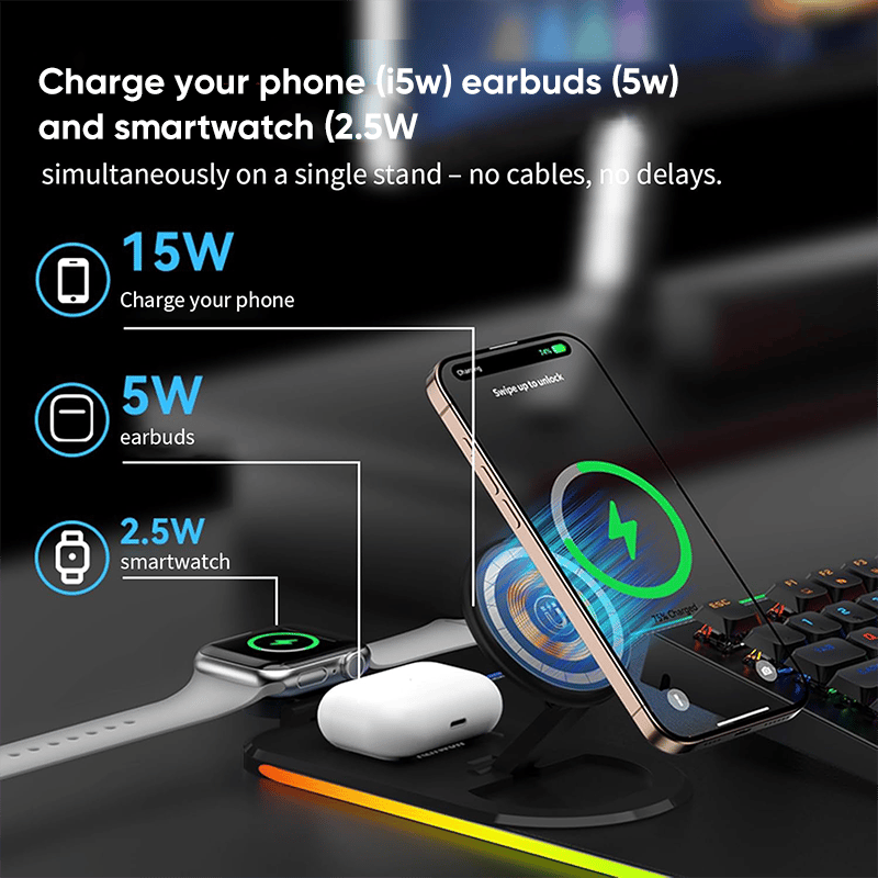 Sakerplus Wireless RGB Charging Mouse Pad