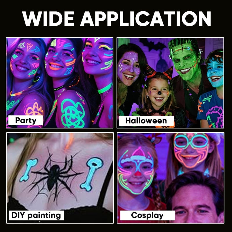 UV Neon Face Paint Markers 12 Colors