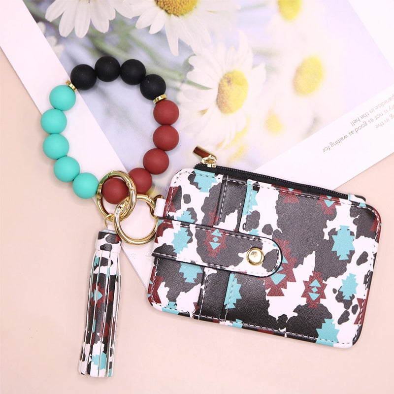 Stylish Card Holder With Silicone Bead Bracelet