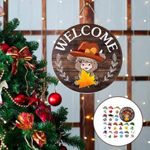 Load image into Gallery viewer, DIY Wooden Christmas Highland Bull Welcome Sign