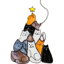 Load image into Gallery viewer, Cat Christmas Tree Suncatcher Ornament
