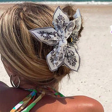 Load image into Gallery viewer, Double-Sided Paisley Bow Hair Claw