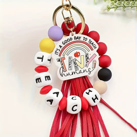 Creative Letter Pattern Silicone Bracelet Keychain