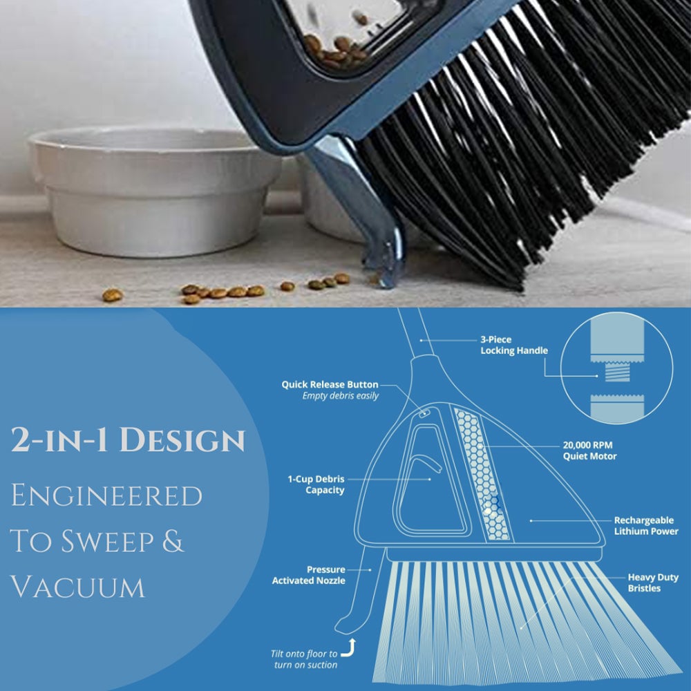 Sakerplus Cordless 2-in-1 Vacuum Broom