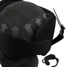 Load image into Gallery viewer, Travel Neck Pillow with Head Strap &amp; Eye Mask