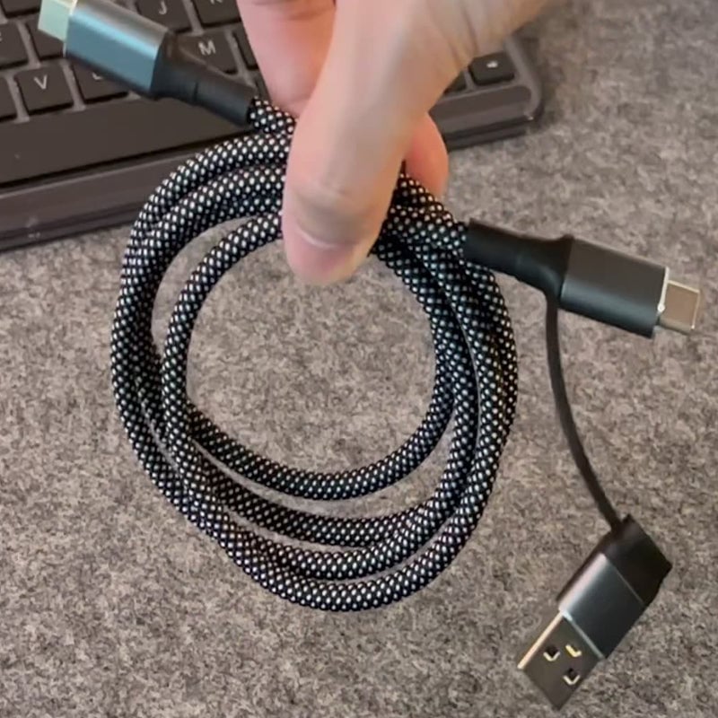 2-in-1 HDMI Cable for iPhone & iPad, Lightning & Type-C to HDMI