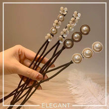 Load image into Gallery viewer, Flower Pearl Hairpin Bun Maker Twist Headband Lazy Hair Accessory