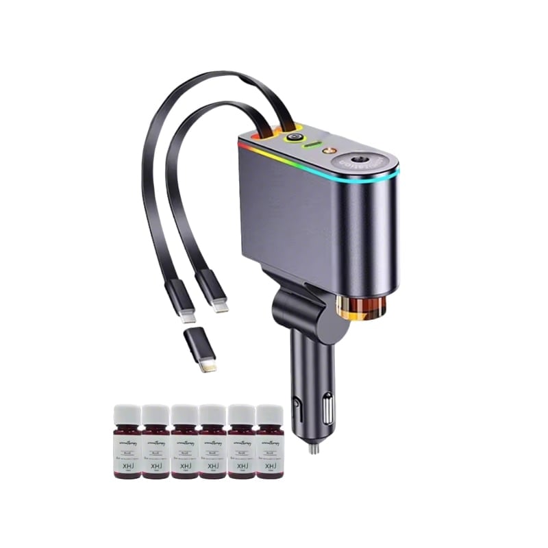 Retractable 5-in-1 Car Charger with Aromatherapy Diffuser