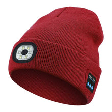 Load image into Gallery viewer, Bluetooth Beanie with LED Light &amp; Removable Speakers