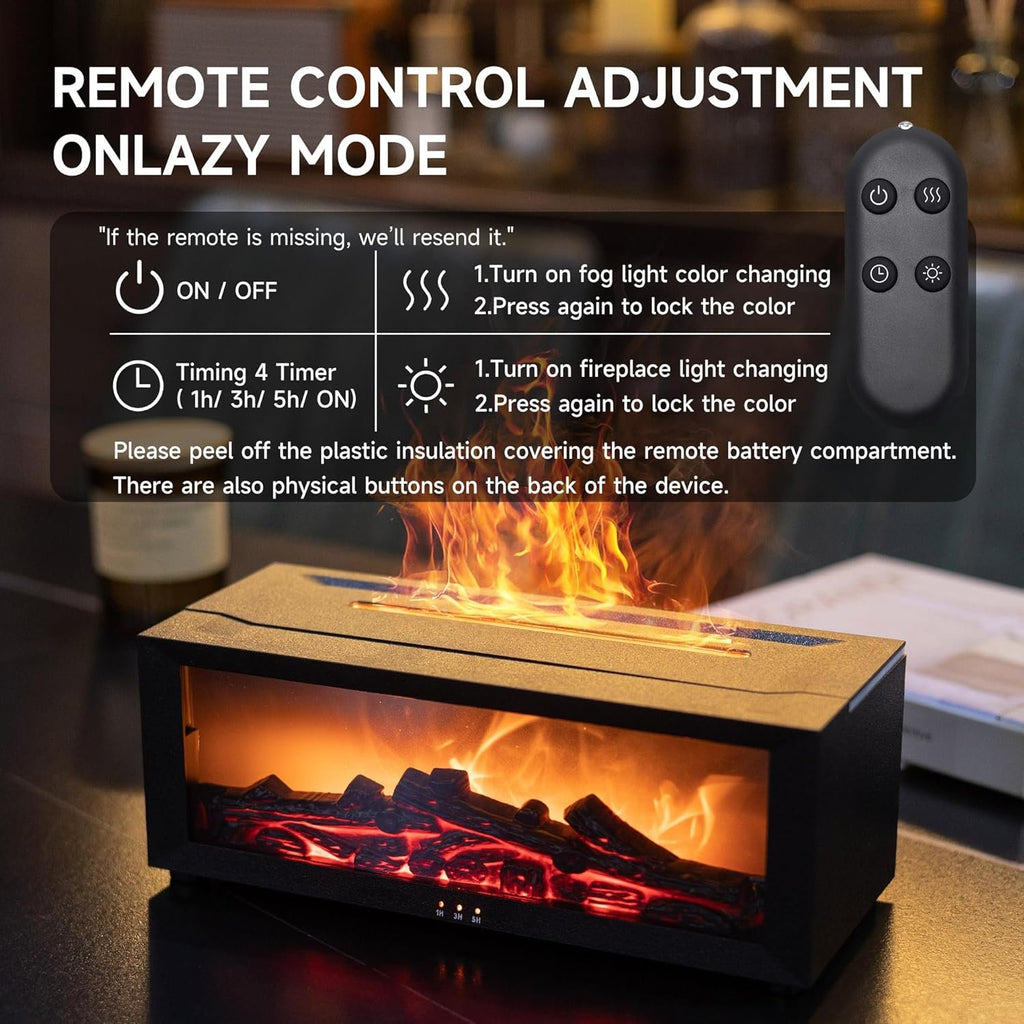 Colorful Fireplace Flame Humidifier Aromatherapy Diffuser