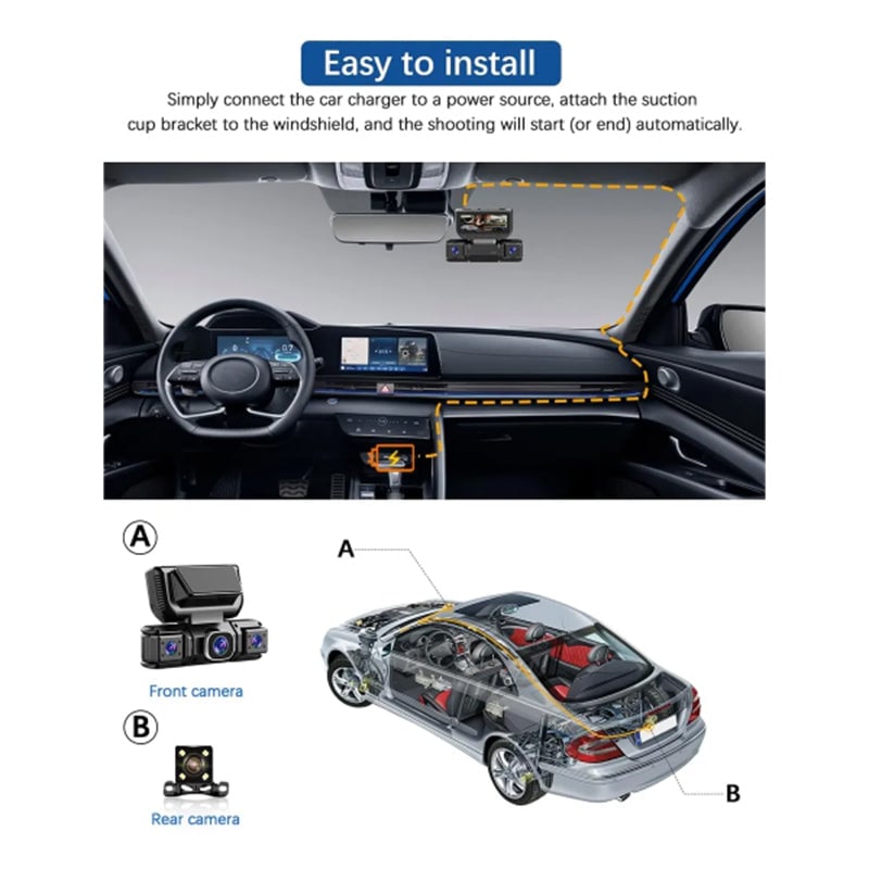 4 Channel Dash Cam Front Rear