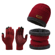 Load image into Gallery viewer, Men's and Women's Unisex Hat Neck Scarf Gloves 3 Piece Set