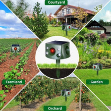Load image into Gallery viewer, Ultrasonic Solar Animal Repeller