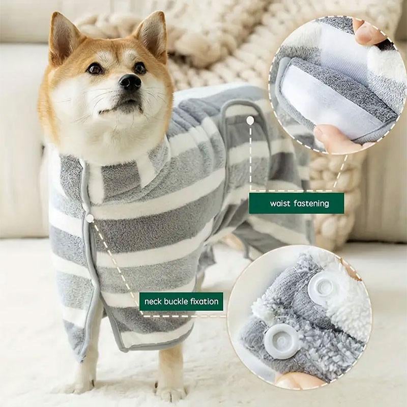 Striped Pattern Pet Bath Towel