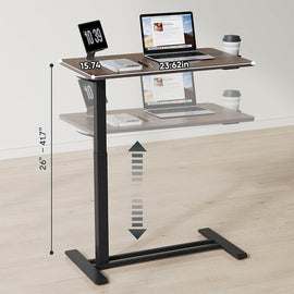 Hidden Casters Adjustable Bedside Table