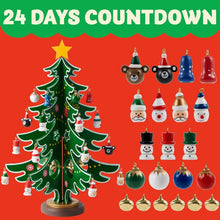 Load image into Gallery viewer, 24 Days Countdown Calendar with Christmas Tree 24 PCS Ornaments