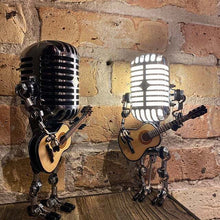 Load image into Gallery viewer, Vintage Metal Microphone Robot Desk Lamp
