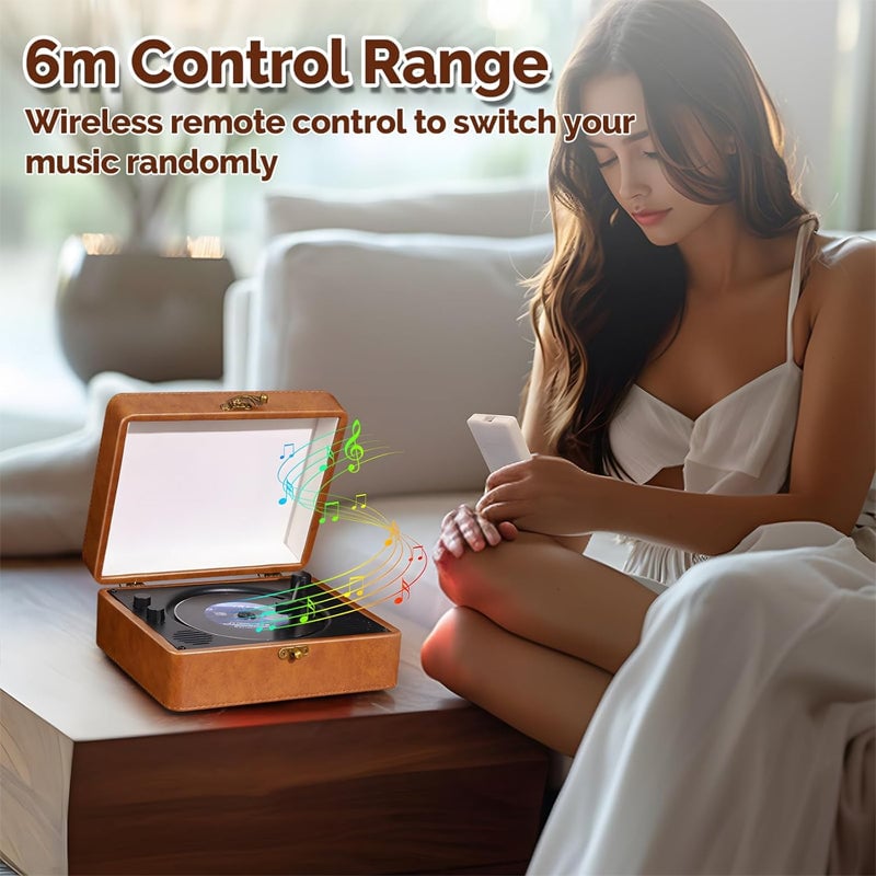 Aless™ Portable Retro CD Bluetooth Music Player