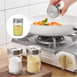 Glass Spice Jars Set