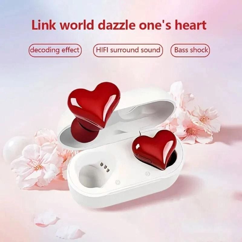 Heart-Shaped TWS Bluetooth Earbuds