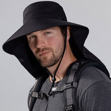 Load image into Gallery viewer, Men's Wide Brim Sun Hat with Removable Face Mask