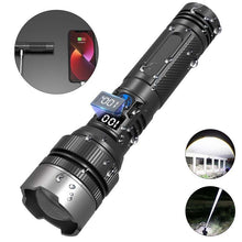 Load image into Gallery viewer, Waterproof Rechargeable Digital Display 2-in-1 Strong Light Flashlight