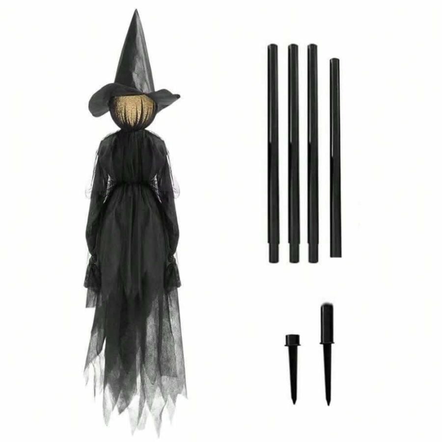 Light-Up Halloween Witches & Pumpkin Decor