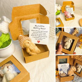 Handmade Mini Plush Teddy Bear in Box