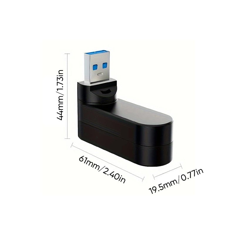 Multifunctional Mini Rotatable 3-port USB Port