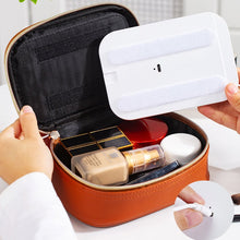 Load image into Gallery viewer, Dopamine Color PU Waterproof Makeup Bag with LED Touch Light &amp; Detachable Mirror