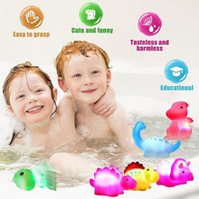 Load image into Gallery viewer, Glowing Dinosaur Shaped Bath Toy (6pcs/set with gift box Packaging)