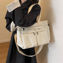 Load image into Gallery viewer, Solid Color Corduroy Tote Bag