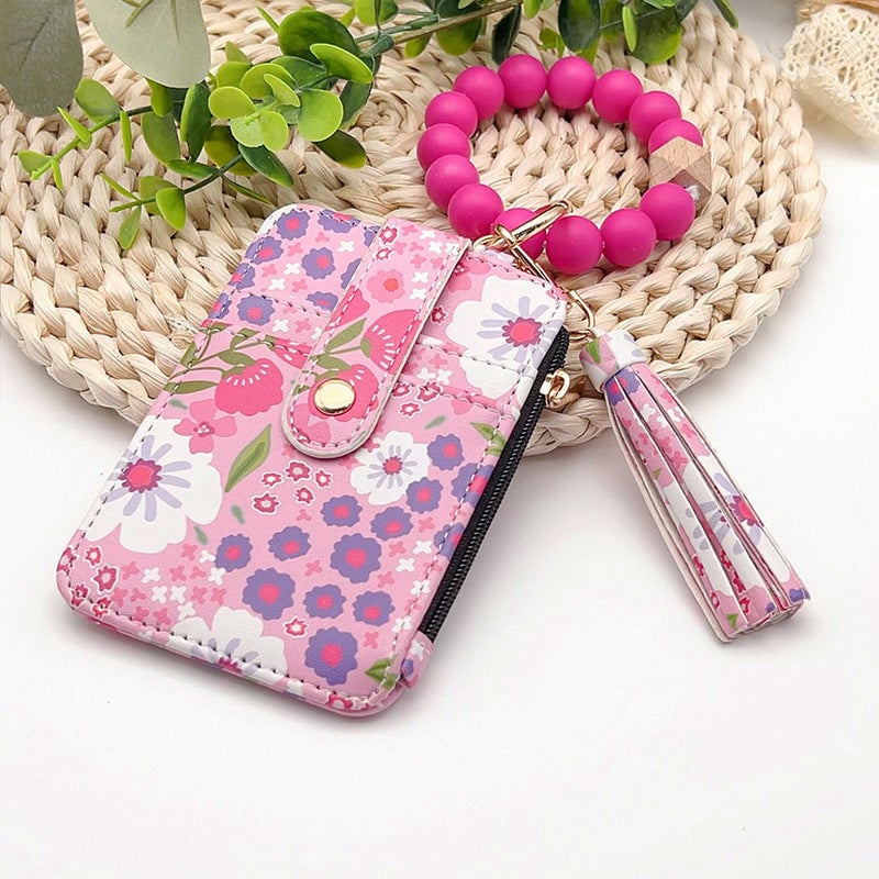 Stylish Card Holder With Silicone Bead Bracelet