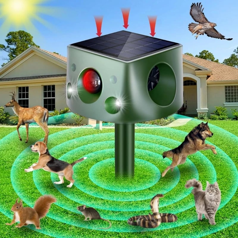 Ultrasonic Solar Animal Repeller
