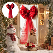 Load image into Gallery viewer, Christmas Door Bow Ribbon Decoration