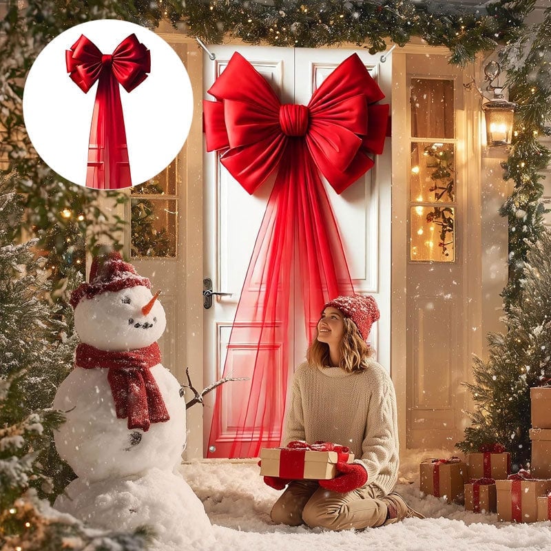 Christmas Door Bow Ribbon Decoration