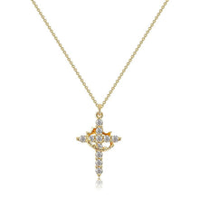 Load image into Gallery viewer, Crown &amp; Cross Pendant Choker Necklace