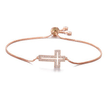 Load image into Gallery viewer, Rhinestone Cross Charm Bracelet