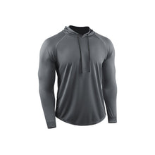 Load image into Gallery viewer, Men's Solid Long Sleeve Drawstring Hoodie Tee