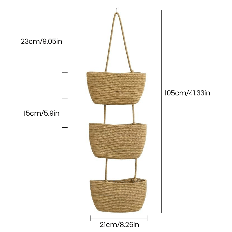 Decorative 3-Tier Hanging Organizer Bag