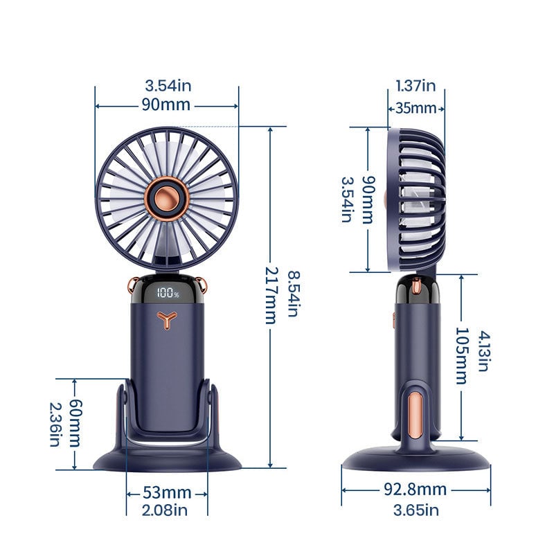 Portable Handheld Rechargeable Fan with Base