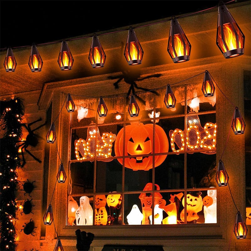 Solar Flickering Flame String Lights