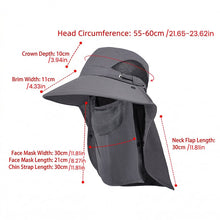 Load image into Gallery viewer, Men's Wide Brim Sun Hat with Removable Face Mask