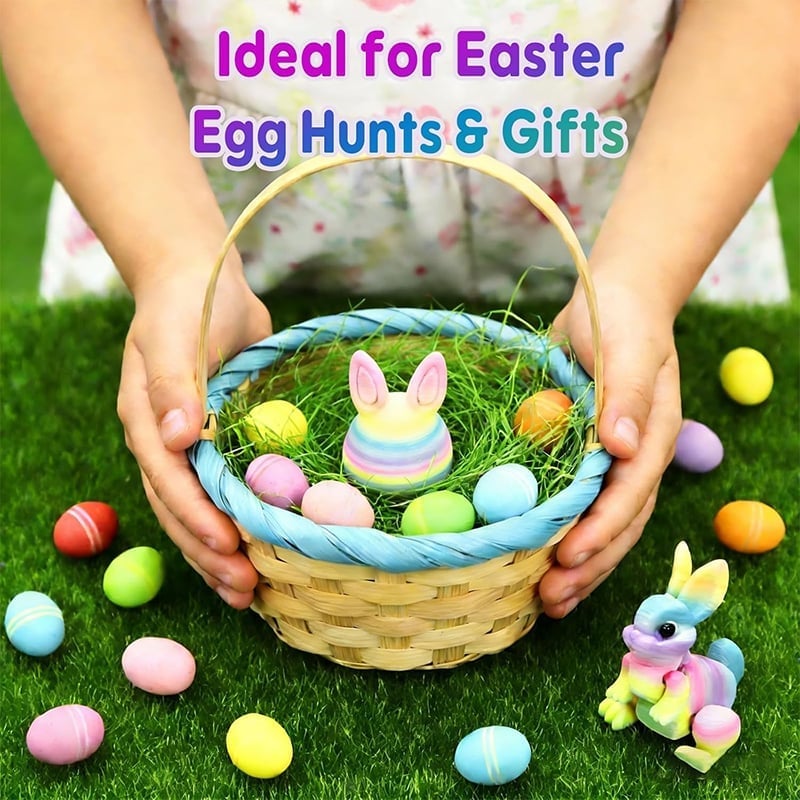 3D Printed Rainbow Bunny Easter Egg Set