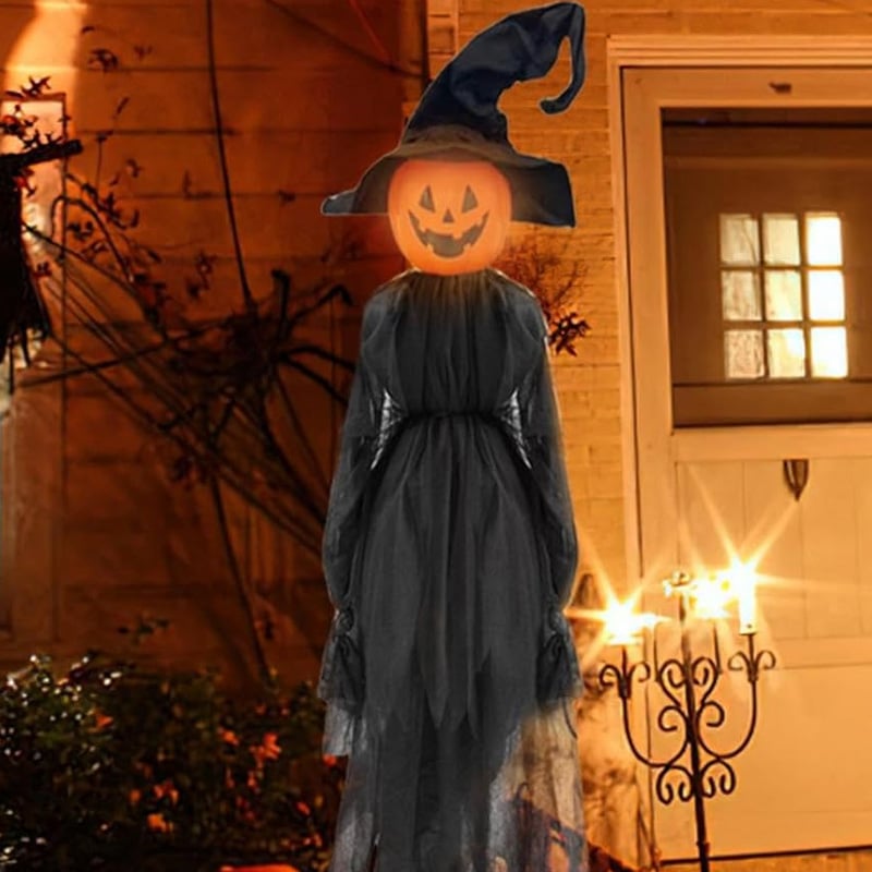 Light-Up Halloween Witches & Pumpkin Decor
