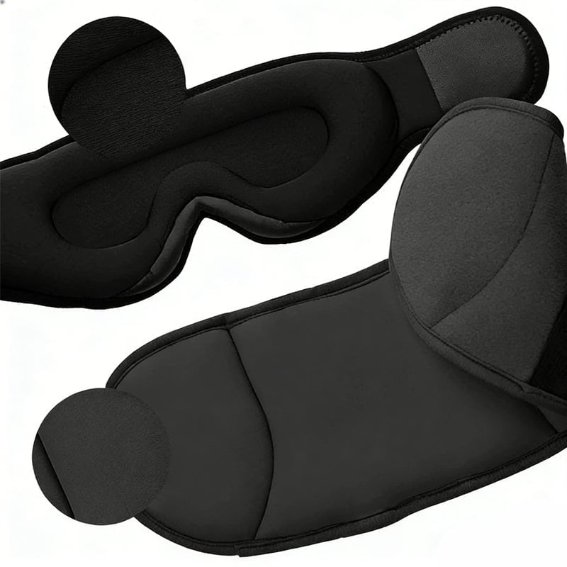 Travel Neck Pillow with Head Strap & Eye Mask